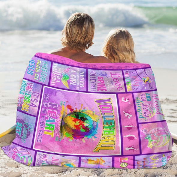 Volleyball Pattern Blanket Fleece Throw Blanket Super Soft Warm Gifts for Baby Girls Boys Kids Mom Grandma Room Decor