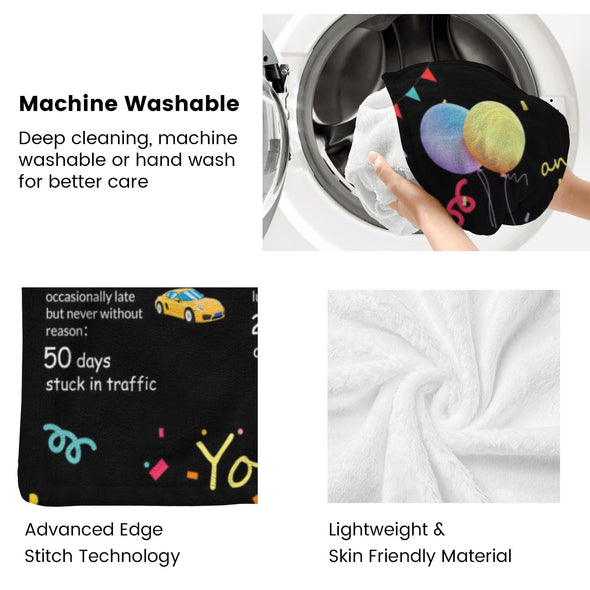 Birthday Gifts for Women Blanket, Happy Birthday Decorations Throw for Girls Her Friend Mom Sister Grandma Wife