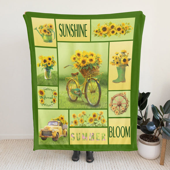 Sunflower Blanket Fleece Throw Blanket Super Soft Warm Gifts for Baby Girls Boys Kids Mom Grandma Room Decor