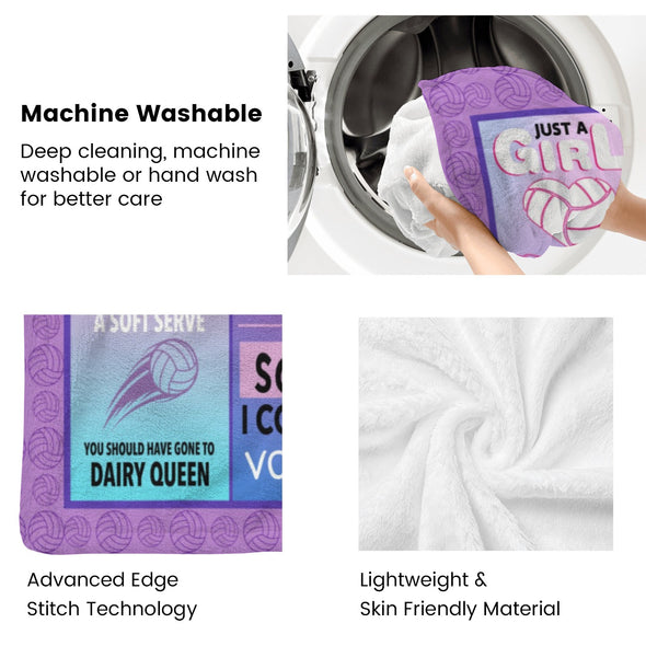 Volleyball Pattern Blanket Fleece Throw Blanket Super Soft Warm Gifts for Baby Girls Boys Kids Mom Grandma Room Decor