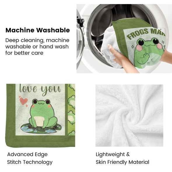 Frog Pattern Blanket Fleece Throw Blanket Super Soft Warm Gifts for Baby Girls Boys Kids Mom Grandma Room Decor