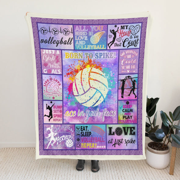 Volleyball Pattern Blanket Fleece Throw Blanket Super Soft Warm Gifts for Baby Girls Boys Kids Mom Grandma Room Decor