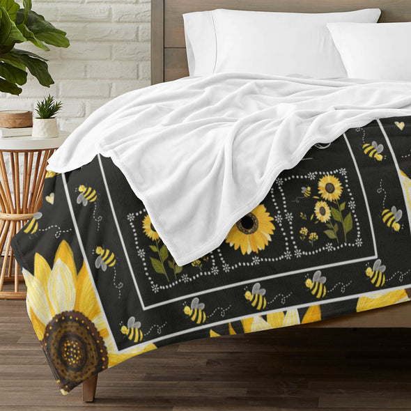 Sunflower Blanket Fleece Throw Blanket Super Soft Warm Gifts for Baby Girls Boys Kids Mom Grandma Room Decor