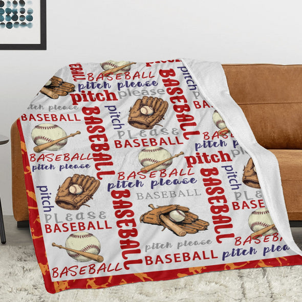 Baseball Pattern Blanket Fleece Throw Blanket Super Soft Warm Gifts for Baby Girls Boys Kids Mom Grandma Room Decor