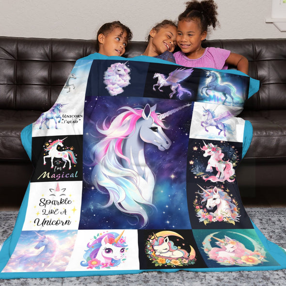 Unicorn Throw Blanket Super Soft Warm Cozy Fuzzy Plush Blanket Gifts for Girls Boys Kids Room Decor