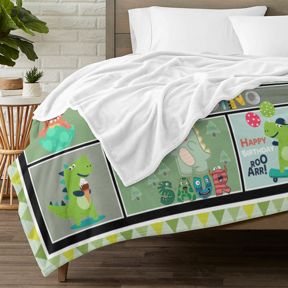 Dinosaur Blanket for Boys Kids Soft Flannel Blanket for Children's Toys are Suitable for Beds, Sofas and School Lunch Break-2-hml Balnket