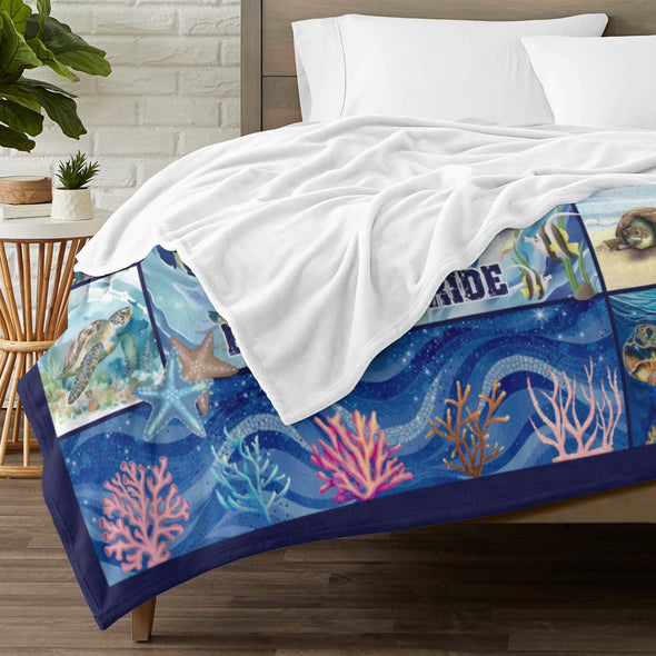 Turtle Pattern Blanket Fleece Throw Blanket Super Soft Warm Gifts for Baby Girls Boys Kids Mom Grandma Room Decor