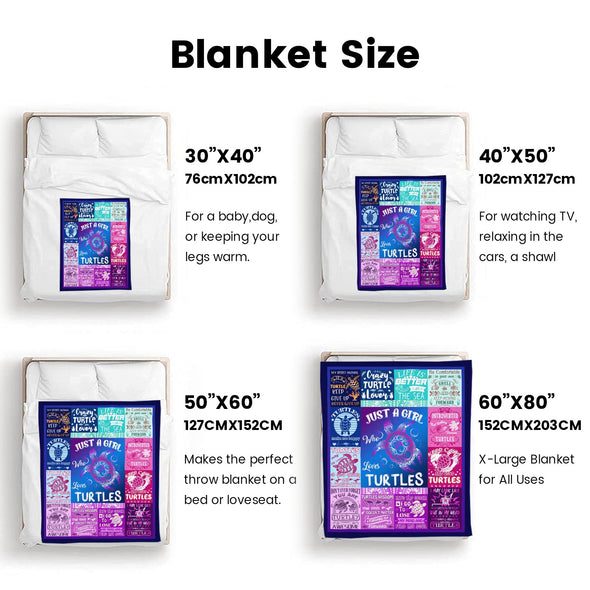 Turtle Pattern Blanket Fleece Throw Blanket Super Soft Warm Gifts for Baby Girls Boys Kids Mom Grandma Room Decor