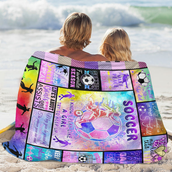 Soccer Blanket, Soccer Sports Themed Throw, Soft Nap Throw Blanket for Home Boys Girls Women Men Soccer Lovers Gifts