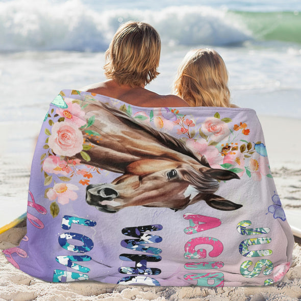 Horse Blanket Gift for Women Girl Who Loves Horses for Sofa Couch Bed Room Birthday Decor Bed Travel