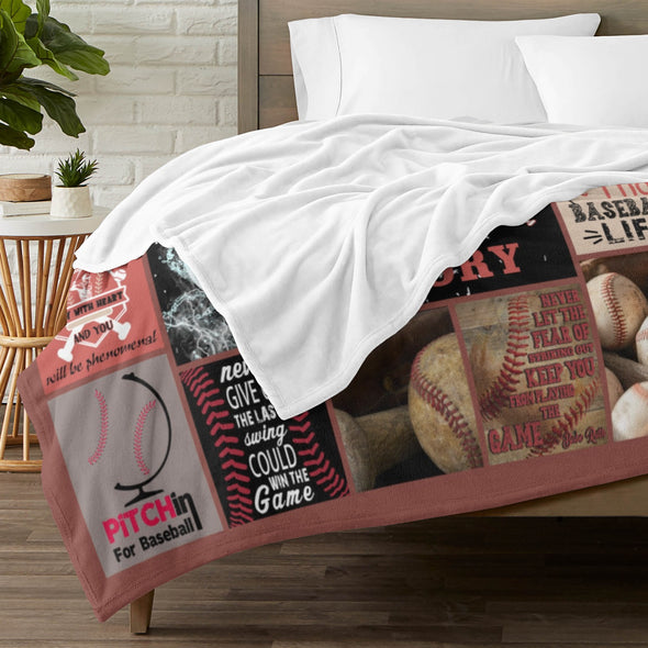 Baseball Pattern Blanket Fleece Throw Blanket Super Soft Warm Gifts for Baby Girls Boys Kids Mom Grandma Room Decor