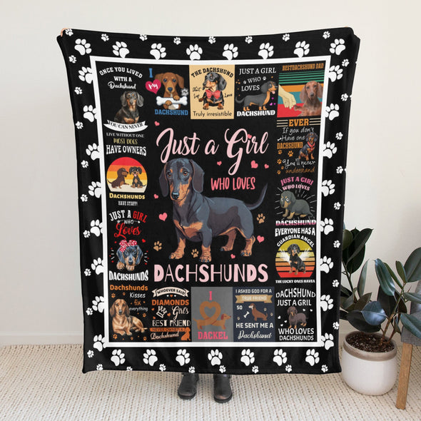 Dachshund Pattern Blanket Fleece Throw Blanket Super Soft Warm Gifts for Baby Girls Boys Kids Mom Grandma Room Decor