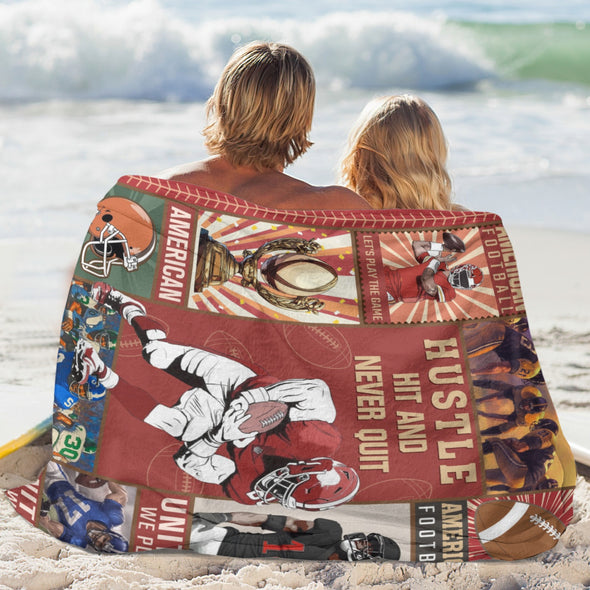 Football Pattern Blanket Fleece Throw Blanket Super Soft Warm Gifts for Baby Girls Boys Kids Mom Grandma Room Decor