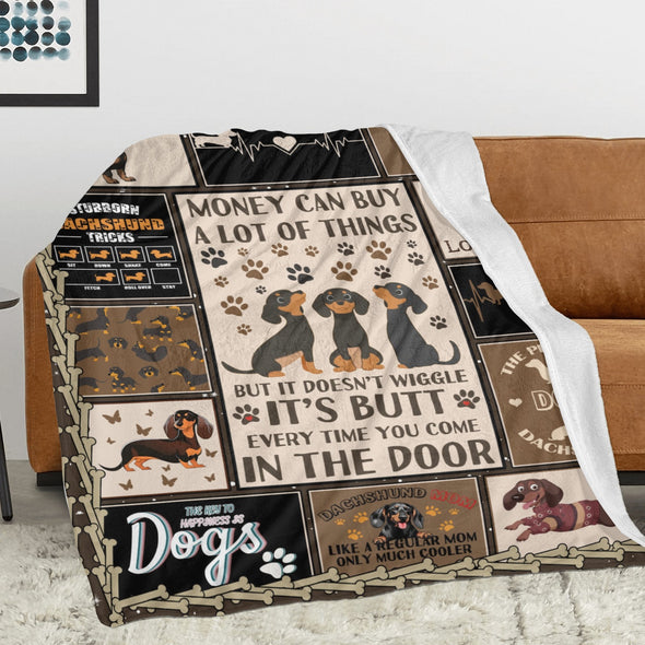 Dachshund Pattern Blanket Fleece Throw Blanket Super Soft Warm Gifts for Baby Girls Boys Kids Mom Grandma Room Decor