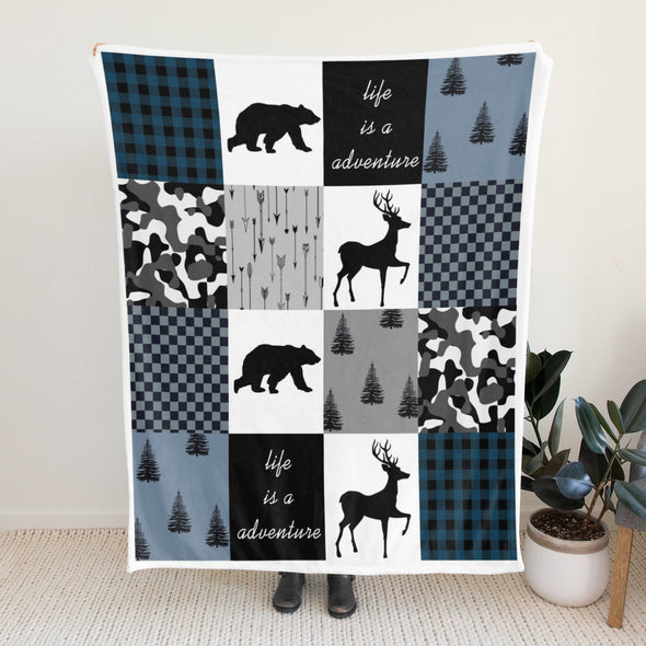 Deer Pattern Blanket Fleece Throw Blanket Super Soft Warm Gifts for Baby Girls Boys Kids Mom Grandma Room Decor