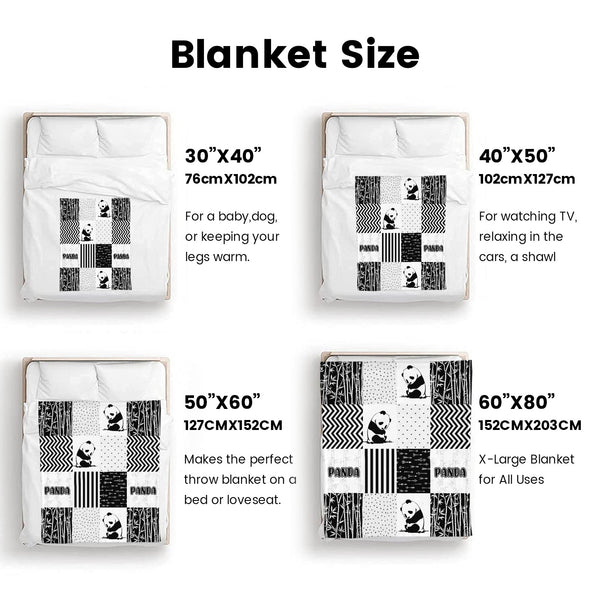 Panda Pattern Blanket Fleece Throw Blanket Super Soft Warm Gifts for Baby Girls Boys Kids Mom Grandma Room Decor