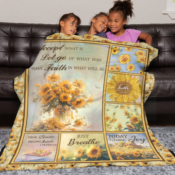 Sunflower Blanket Fleece Throw Blanket Super Soft Warm Gifts for Baby Girls Boys Kids Mom Grandma Room Decor