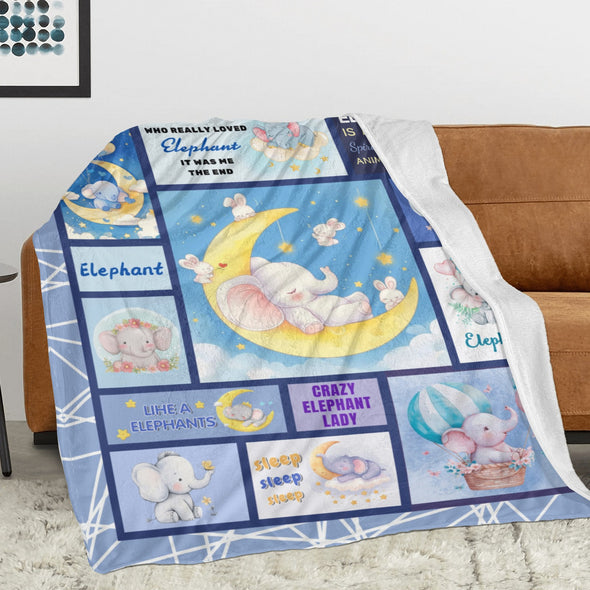 Elephant Blanket Fleece Throw Blanket Super Soft Warm Gifts for Girls Boys Kids Room Decor