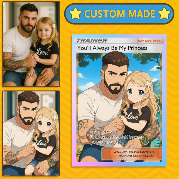 Personalized Poke Card with Photo Name Text Custom Poke Portriat Card Customized Trainer or Character Cards for Birthday