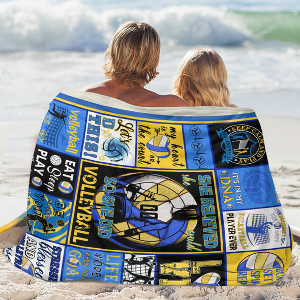 Volleyball Pattern Blanket Fleece Throw Blanket Super Soft Warm Gifts for Baby Girls Boys Kids Mom Grandma Room Decor
