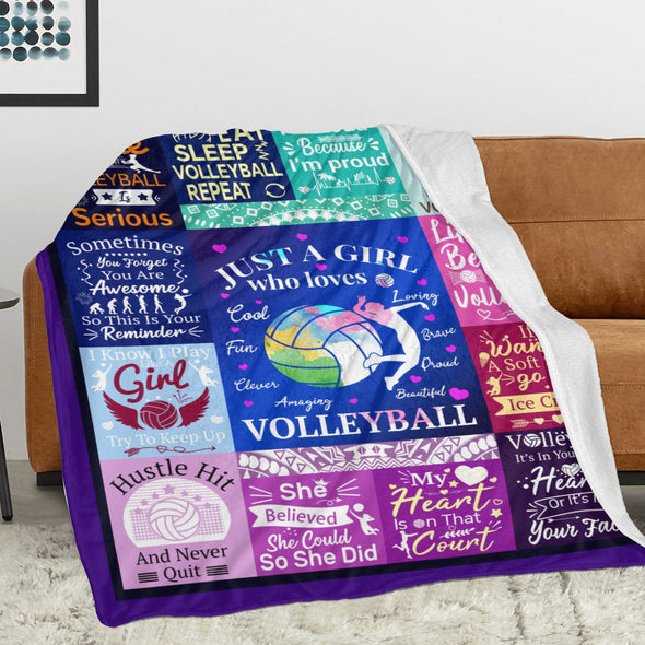 Volleyball Pattern Blanket Fleece Throw Blanket Super Soft Warm Gifts for Baby Girls Boys Kids Mom Grandma Room Decor