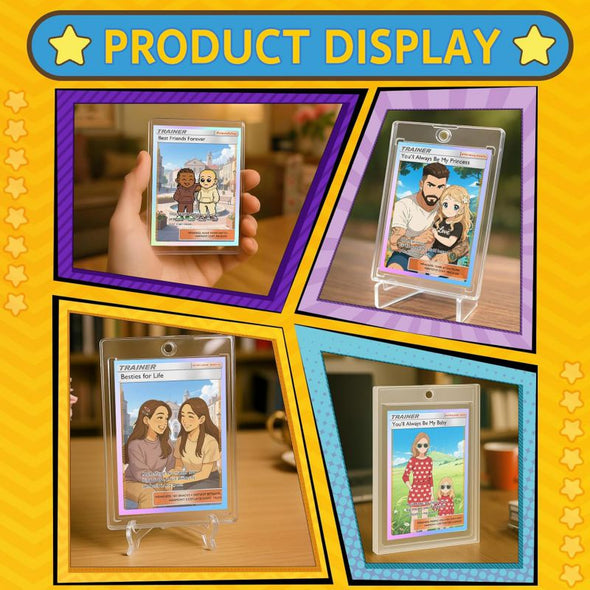 Personalized Poke Card with Photo Name Text Custom Poke Portriat Card Customized Trainer or Character Cards for Birthday