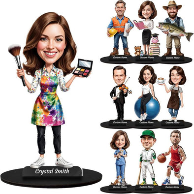 Personalized Miniature Figurines Custom Photo Cartoon Portrait Sculpture with Various Occupations Gifts for Birthday Christmas