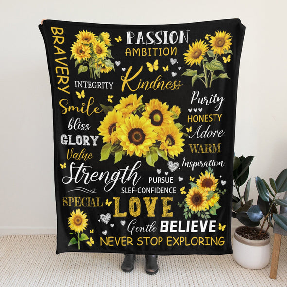 Sunflower Blanket Fleece Throw Blanket Super Soft Warm Gifts for Baby Girls Boys Kids Mom Grandma Room Decor
