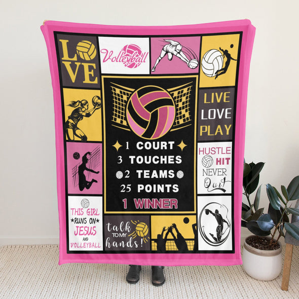 Volleyball Pattern Blanket Fleece Throw Blanket Super Soft Warm Gifts for Baby Girls Boys Kids Mom Grandma Room Decor