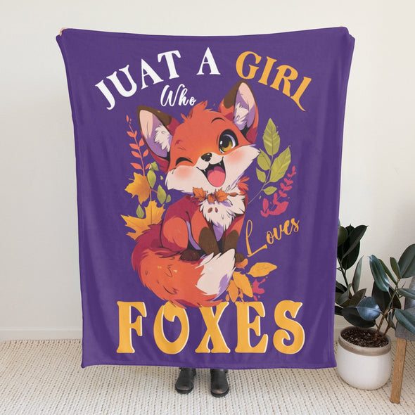 Fox Pattern Blanket Fleece Throw Blanket Super Soft Warm Gifts for Baby Girls Boys Kids Mom Grandma Room Decor