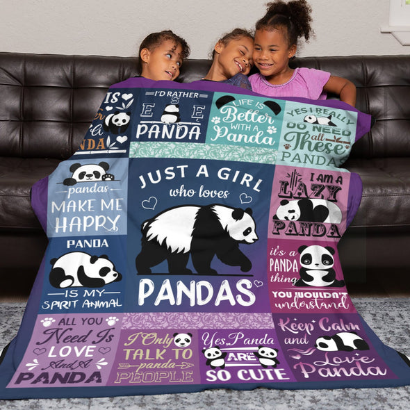 Panda Pattern Blanket Fleece Throw Blanket Super Soft Warm Gifts for Baby Girls Boys Kids Mom Grandma Room Decor