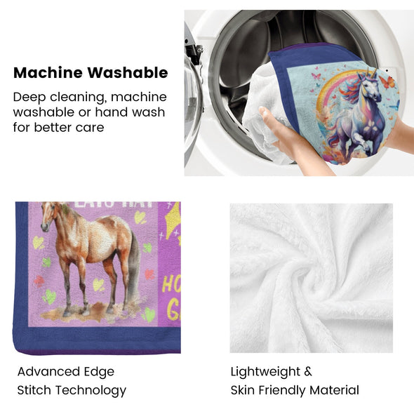 Horse Blanket Gift for Women Girl Who Loves Horses for Sofa Couch Bed Room Birthday Decor Bed Travel