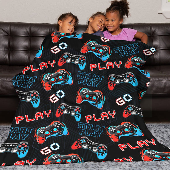 Gamer Blanket Fleece Throw Blanket Super Soft Warm Gifts for Baby Girls Boys Kids Mom Grandma Room Decor
