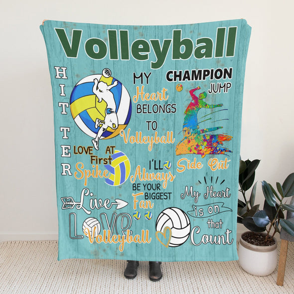 Volleyball Pattern Blanket Fleece Throw Blanket Super Soft Warm Gifts for Baby Girls Boys Kids Mom Grandma Room Decor