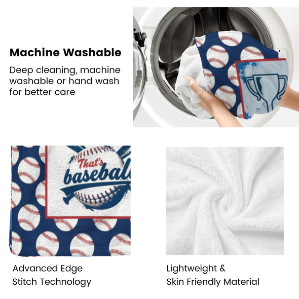 Baseball Pattern Blanket Fleece Throw Blanket Super Soft Warm Gifts for Baby Girls Boys Kids Mom Grandma Room Decor