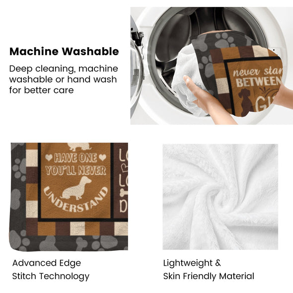 Dachshund Pattern Blanket Fleece Throw Blanket Super Soft Warm Gifts for Baby Girls Boys Kids Mom Grandma Room Decor