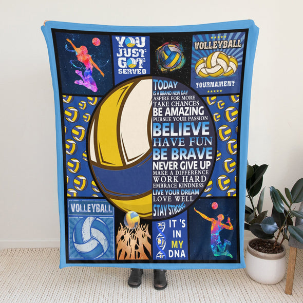 Volleyball Pattern Blanket Fleece Throw Blanket Super Soft Warm Gifts for Baby Girls Boys Kids Mom Grandma Room Decor
