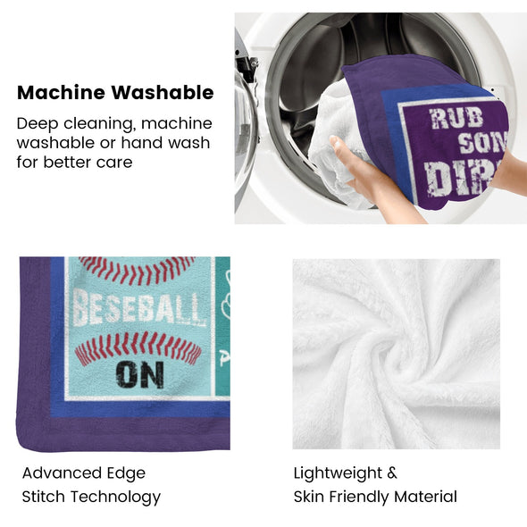 Baseball Pattern Blanket Fleece Throw Blanket Super Soft Warm Gifts for Baby Girls Boys Kids Mom Grandma Room Decor