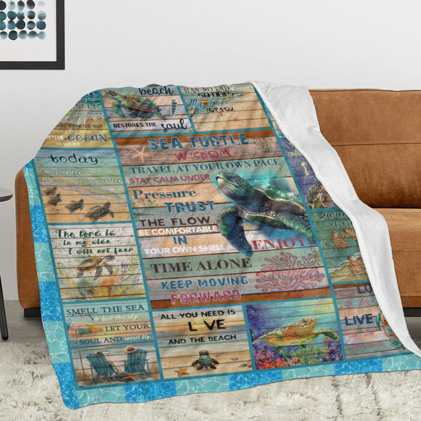 Turtle Pattern Blanket Fleece Throw Blanket Super Soft Warm Gifts for Baby Girls Boys Kids Mom Grandma Room Decor