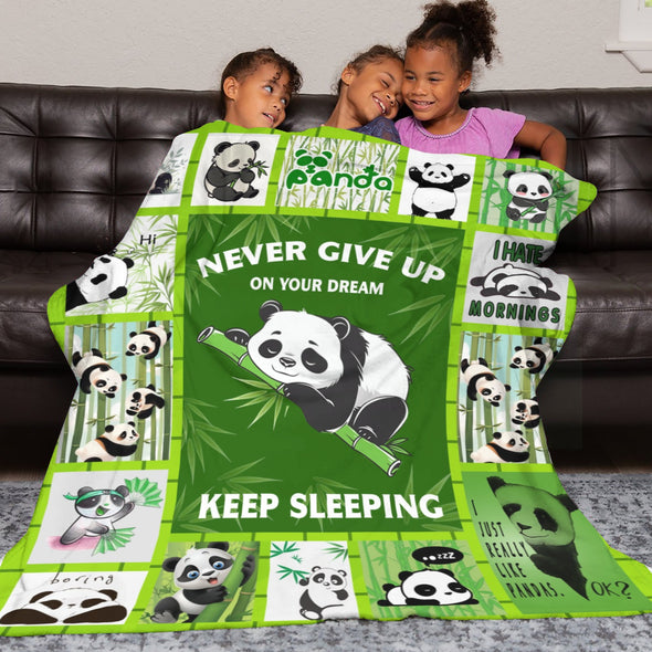 Panda Pattern Blanket Fleece Throw Blanket Super Soft Warm Gifts for Baby Girls Boys Kids Mom Grandma Room Decor