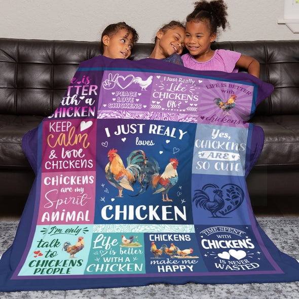 Chicken Pattern Blanket Fleece Throw Blanket Super Soft Warm Gifts for Baby Girls Boys Kids Mom Grandma Room Decor