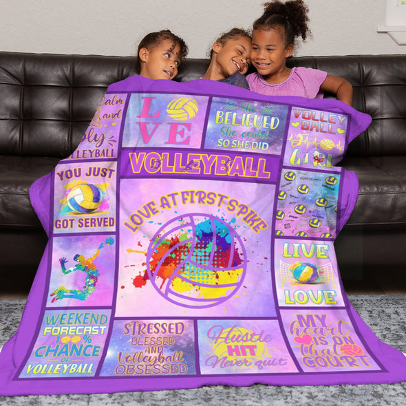 Volleyball Pattern Blanket Fleece Throw Blanket Super Soft Warm Gifts for Baby Girls Boys Kids Mom Grandma Room Decor