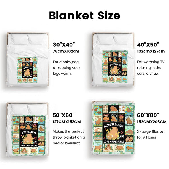 Capybara Pattern Blanket Fleece Throw Blanket Super Soft Warm Gifts for Baby Girls Boys Kids Mom Grandma Room Decor