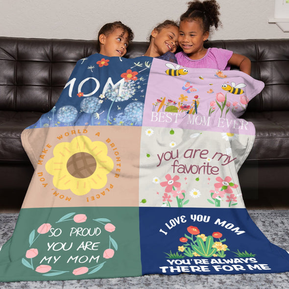 Mom Blanket Gifts for Mother's Day Christmas Birthday Throw from Daughter Son
