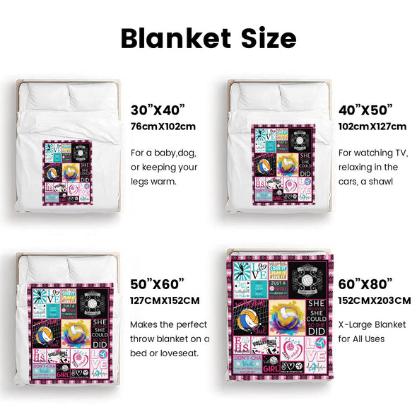 Volleyball Pattern Blanket Fleece Throw Blanket Super Soft Warm Gifts for Baby Girls Boys Kids Mom Grandma Room Decor