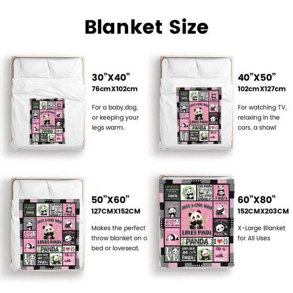 Panda Pattern Blanket Fleece Throw Blanket Super Soft Warm Gifts for Baby Girls Boys Kids Mom Grandma Room Decor