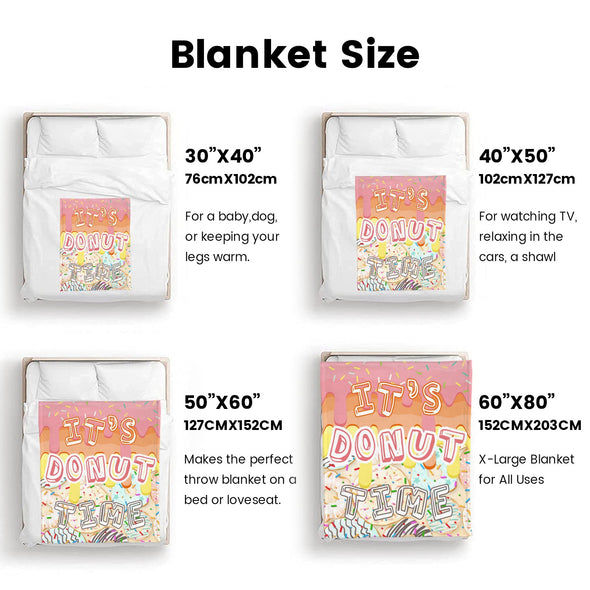 Donut Pattern Blanket Fleece Throw Blanket Super Soft Warm Gifts for Baby Girls Boys Kids Mom Grandma Room Decor