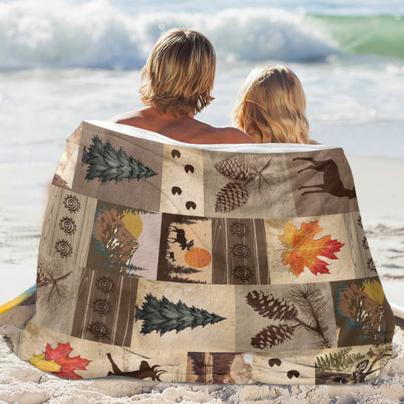 Deer Pattern Blanket Fleece Throw Blanket Super Soft Warm Gifts for Baby Girls Boys Kids Mom Grandma Room Decor