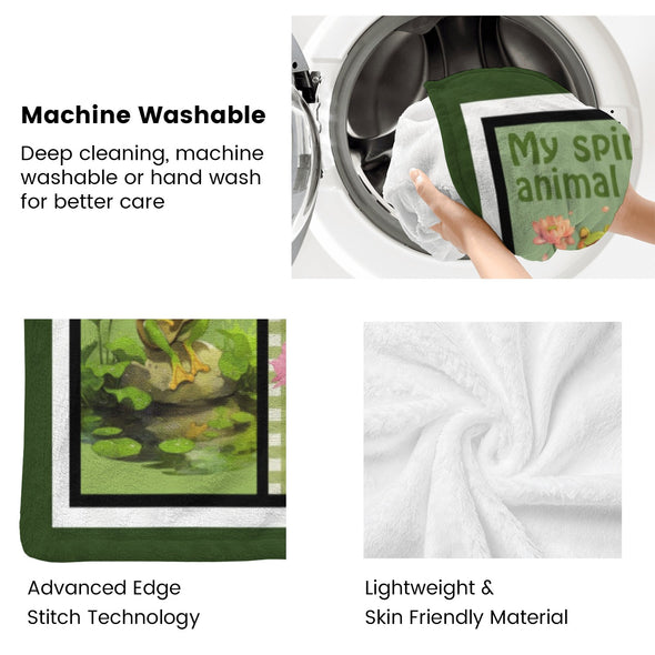 Frog Pattern Blanket Fleece Throw Blanket Super Soft Warm Gifts for Baby Girls Boys Kids Mom Grandma Room Decor