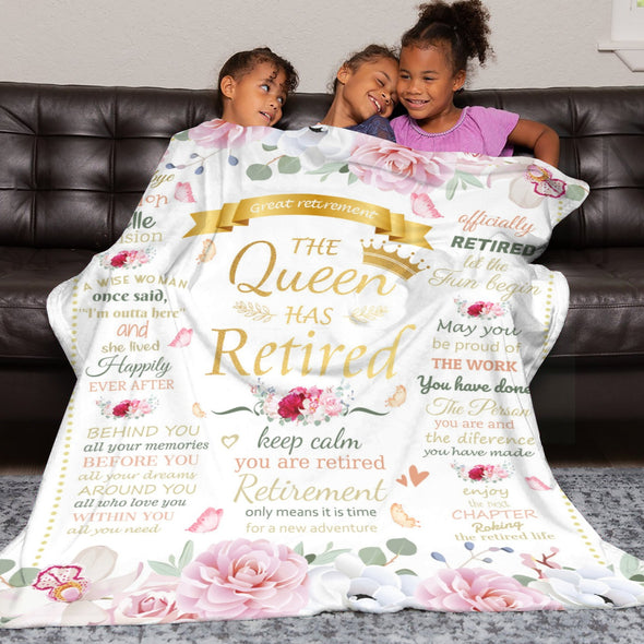 Retirement Blanket Gifts for Women/Men, Funny Farewell Throw Blanket for Going Away Gift, Coworker Leaving Gift